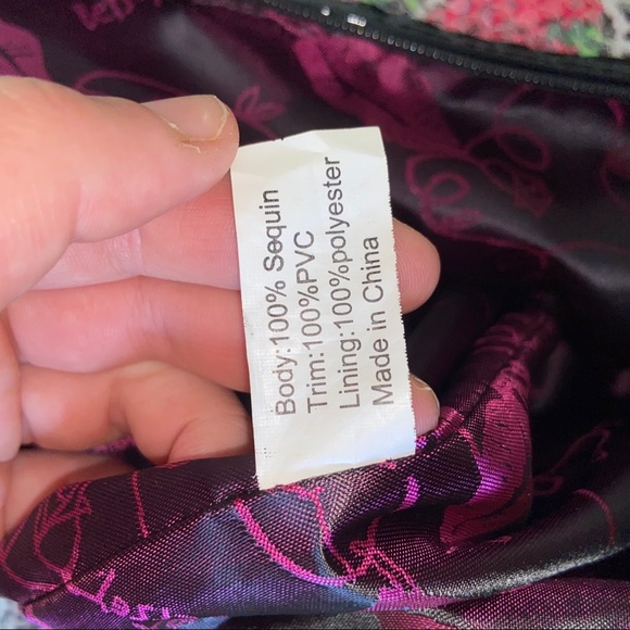 Betsey Johnson Tote Handbag Sequin Floral - Picture 4 of 5